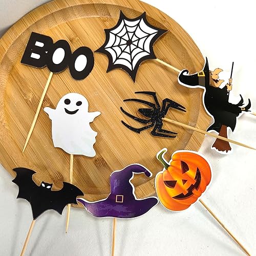 Miniatura 3 de 50 piezas de adornos de Navidad para cupcakes de Papá Noel, muñeco de nieve, diseño de árbol de alce, decoración de tartas de invierno, palillos de