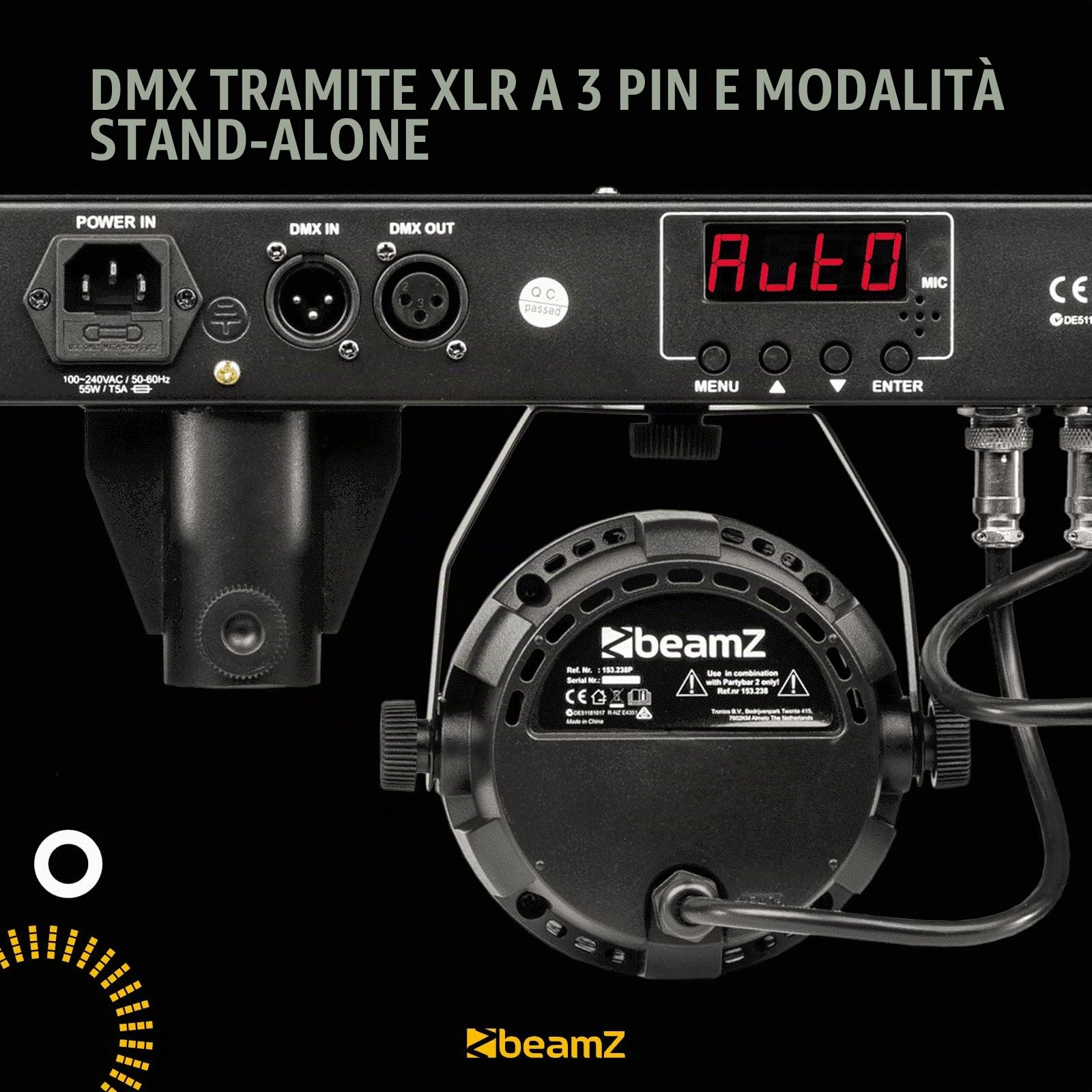 BeamZ 153.238 stroboscopio&luce da discoteca Proiettore laser da discoteca Nero