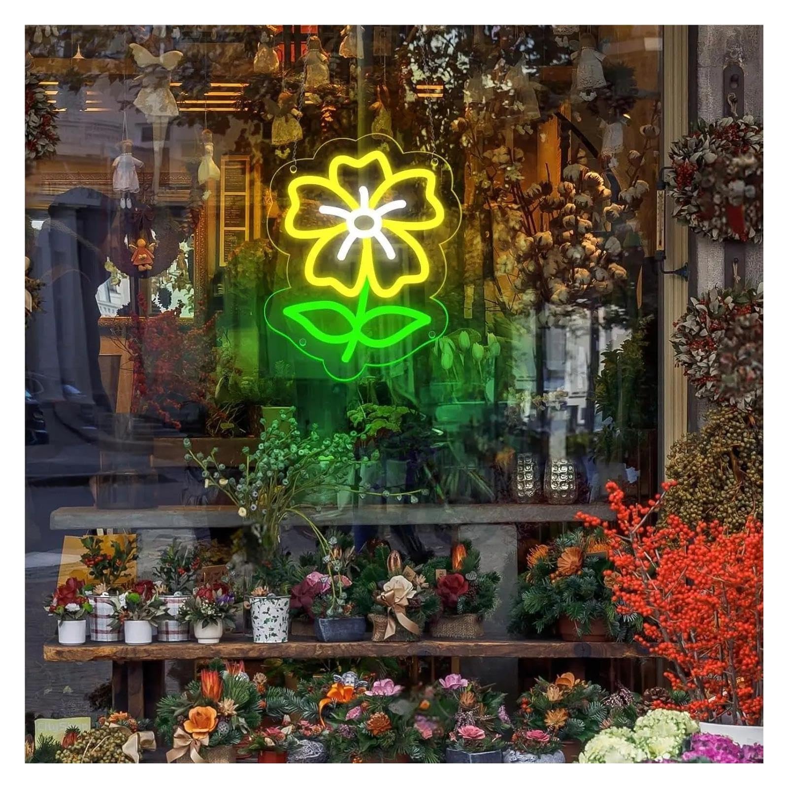 Insegna al Neon Insegna Al Neon Con Fiori Dimmerabile