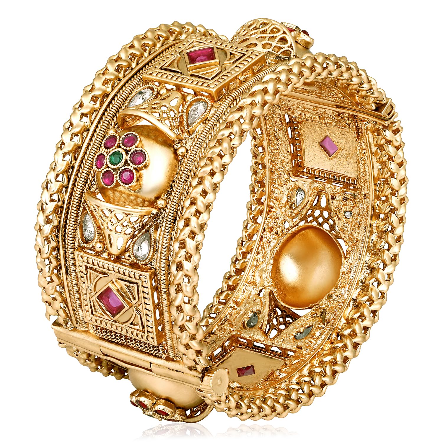 See full amazon price history chart for Peora Traditional Gold Plated Synthetic Stone Studded Thick Single Piece Openable Kada Bangle Jewellery for Women (Size - 2.4 inch) Peora Traditional Gold Plated Synthetic Stone Studded Thick Single Piece Openable Kada Bangle Jewellery for Women (Size - 2.4 inch) (B0D1R1DF8R) Amazon Price History, Amazon Price Tracker