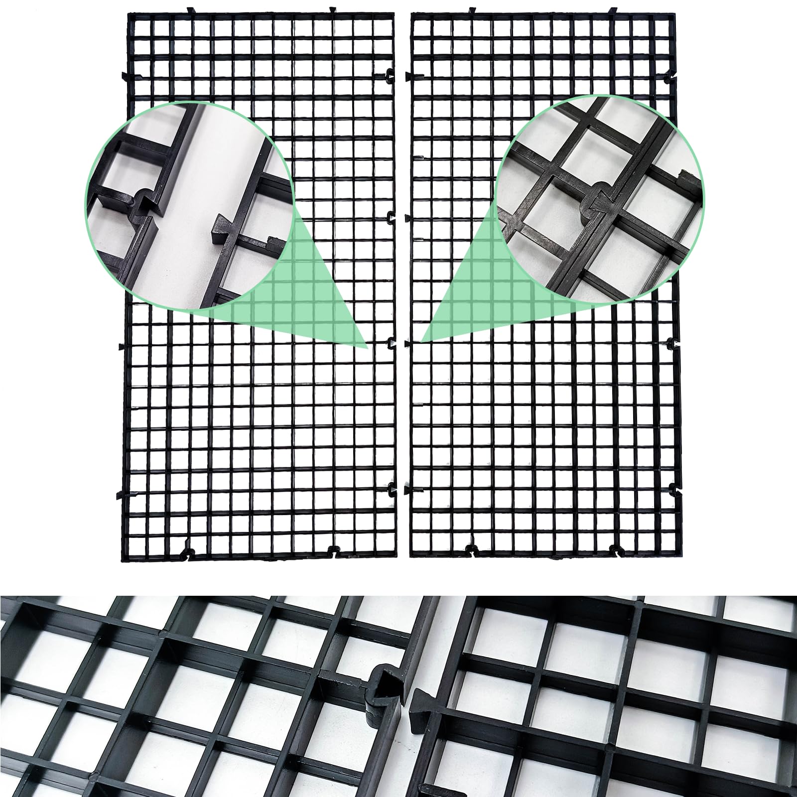 12-teilige Aquarium-Trennwand – 30 X 15 Cm, Schwarz, Mit Saugnäpfen – Selbst Zusammensteckbar