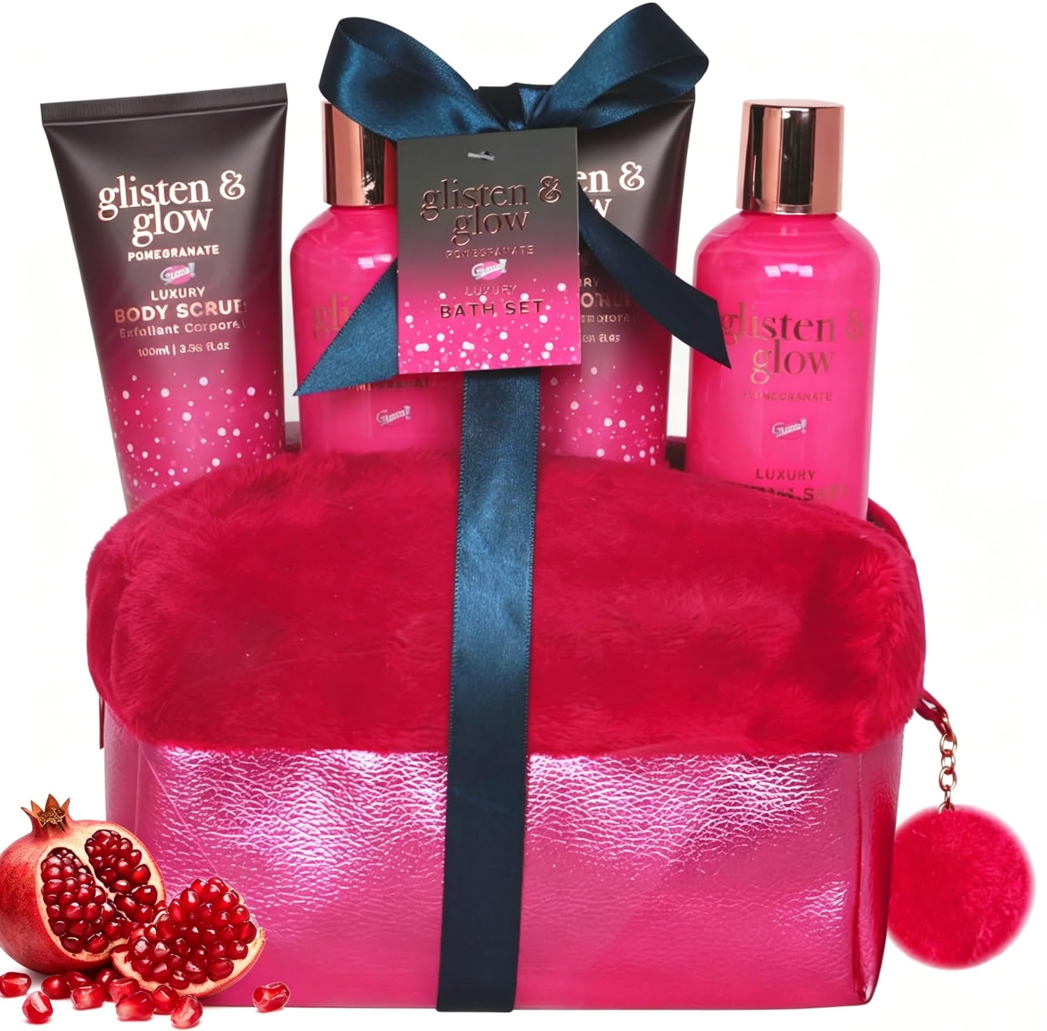 Coffret Cadeau pour Femme | Produits de Bain Grenade| Idée de Cadeau Original pour Femmes | Idéal Anniversaire Maman | Panier de Beauté, Soin et Bien-être |Glisten & Glow by Gloss!