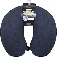 Travesseiro de Viagem My Travel - Fibra Siliconizada - Preto - Fibrasca, Formato "U" anatomico cervical