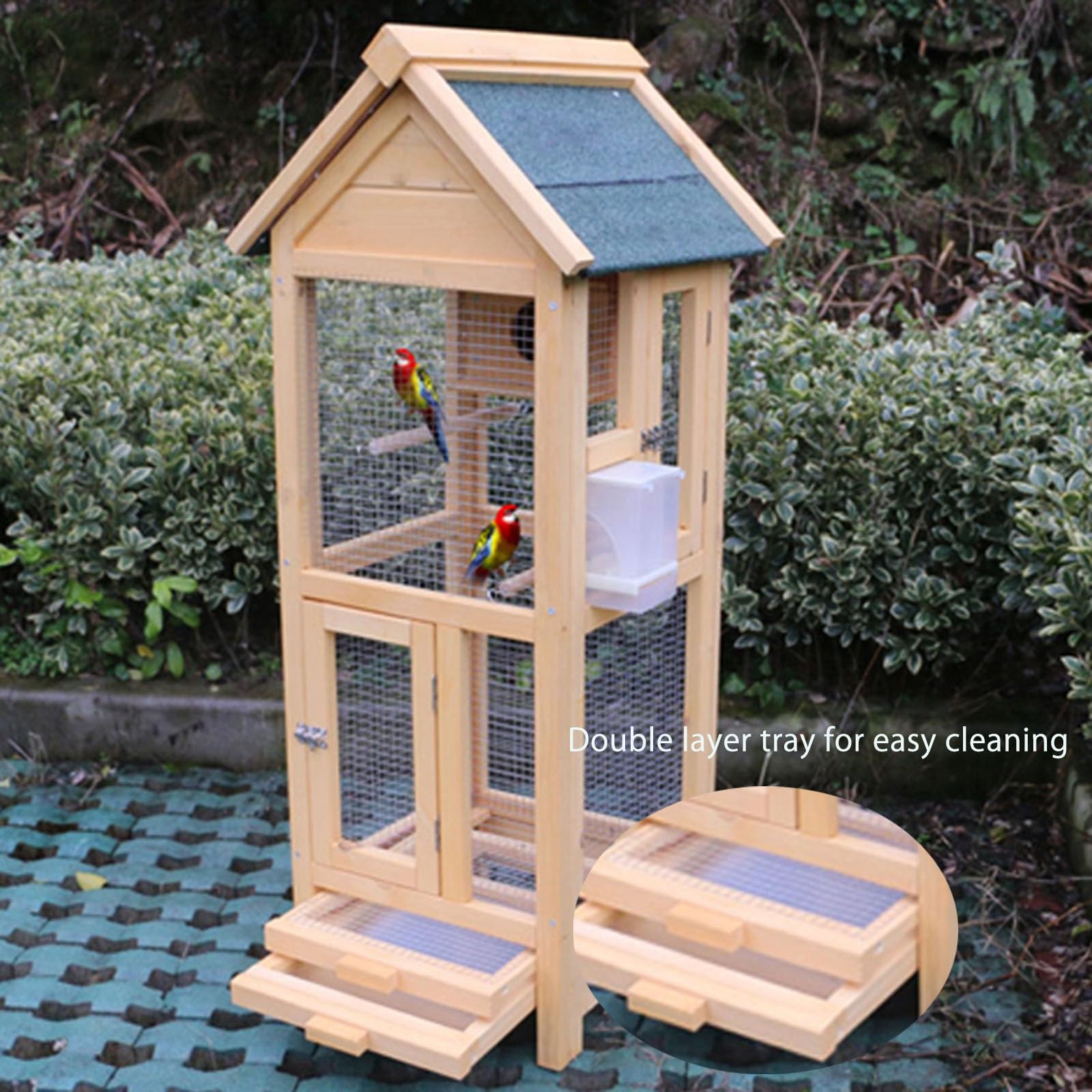 Amazon.co.jp: 鳥かご インコ用鳥かご、インコ ケージ、大型木製鳥小屋
