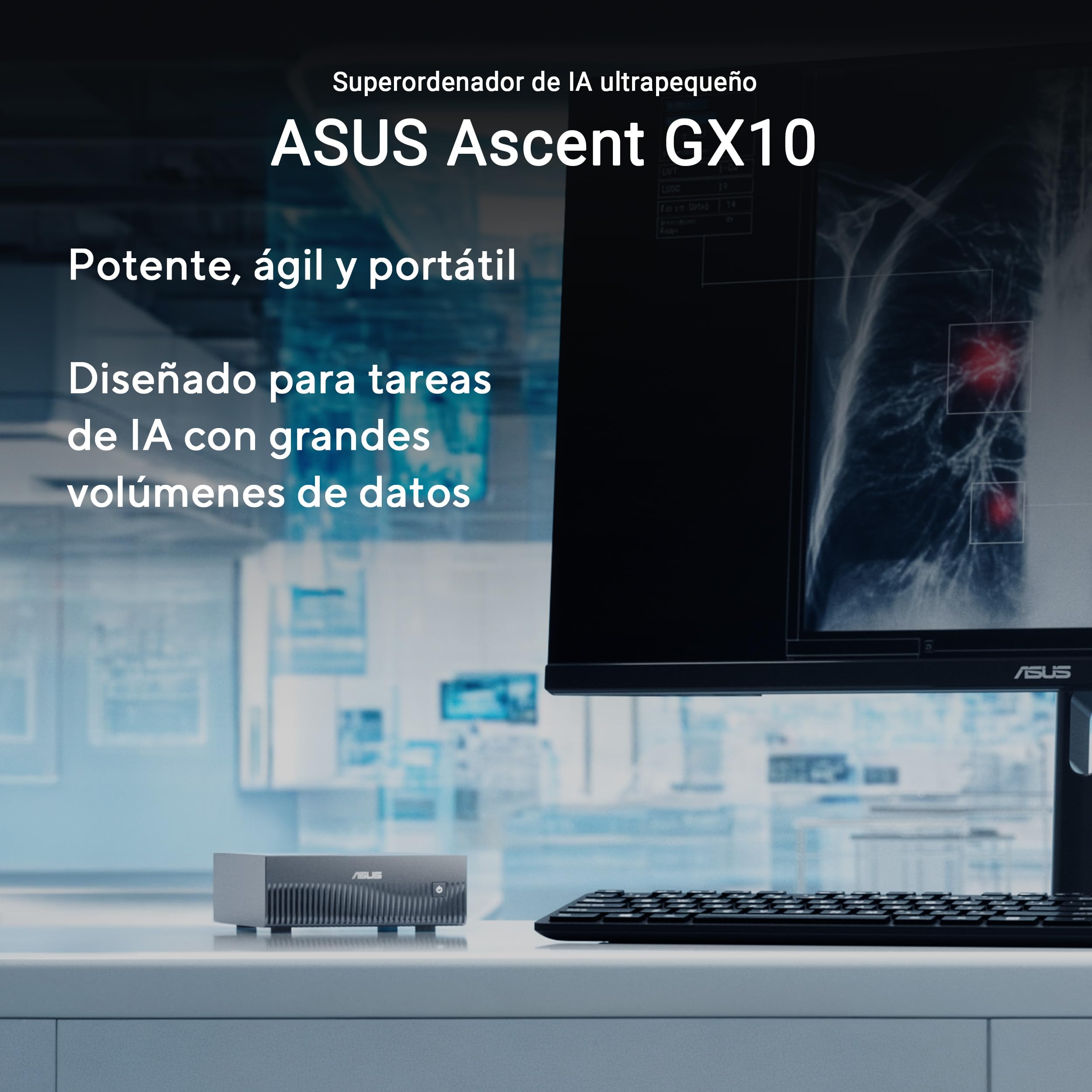 ASUS Ascent GX10 Ordenador de sobremesa 128GB LPDDR5X 1TB SSD NVIDIA GB10 Blackwell GPU