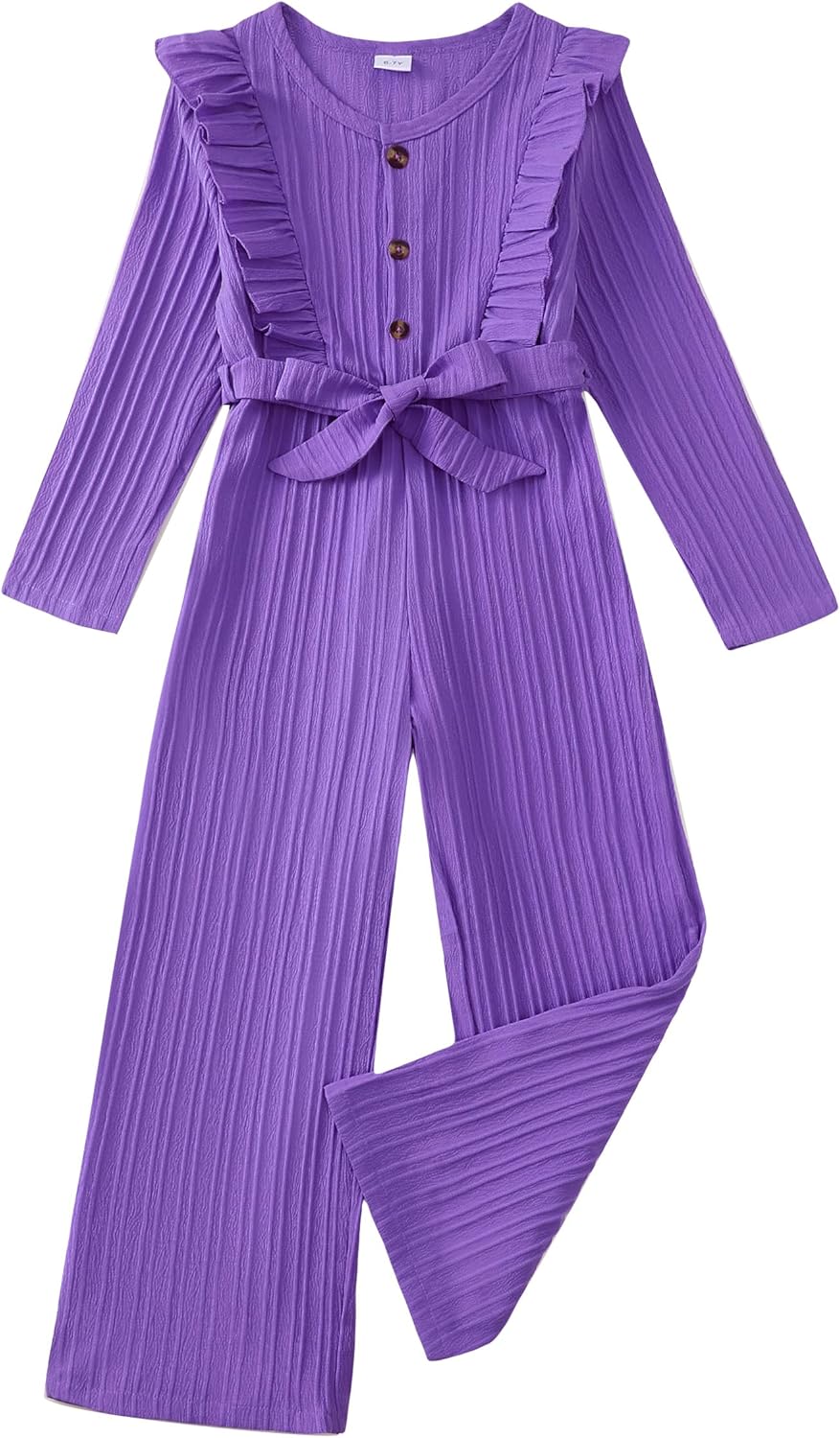 Girls Jumpsuit Kids Tween Clothes Fashion Ruffle Wide Leg Belted Romper Spring Winter Fall Outfits