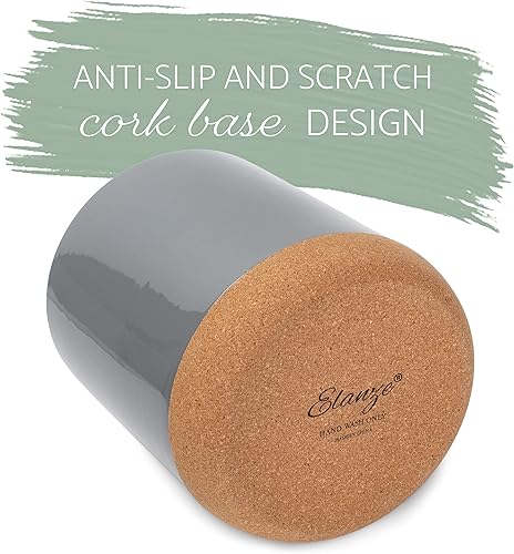 Miniatura 4 de Elanze Designs Portavasos extragrande de gres gris de 24 unidades K con fondo de corcho