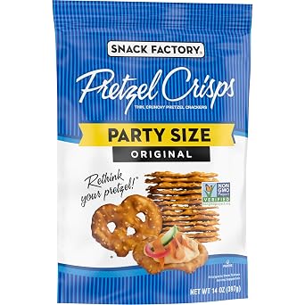 Snack Factory Original Pretzel Crisps, Non-GMO, 14 oz Party Size Bag