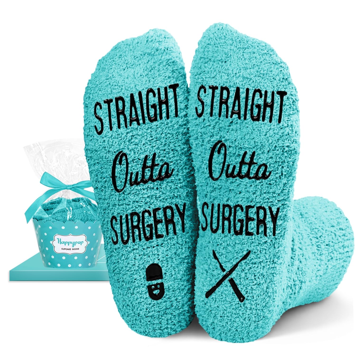 HAPPYPOP Get Well Soon Gifts - after Surgery Socks for Women Inspirational Gifts Green