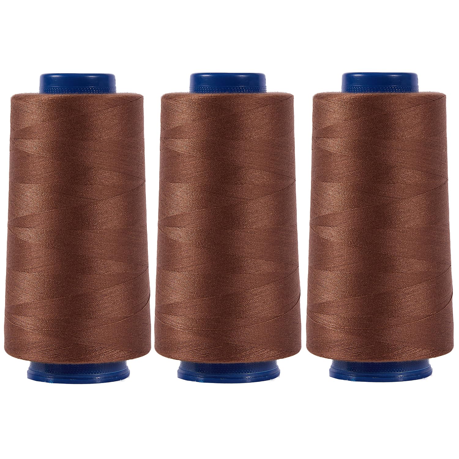 Larger Serger Thread Cones 3 Rolls, 3000 Yards Each Roll Diameter 2.13" Height 4.37" Polyester Pagoda Yarns Sewing Thread Spools 40S/2 for Overlock Quilting