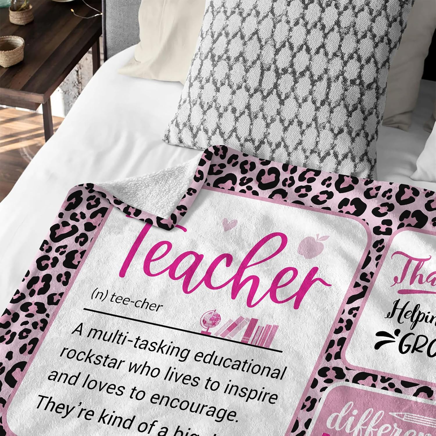 Teacher Gifts for Women, Teacher Appreciation Gifts, Best Gift for Teachers Women Throw Blanket 60" x 50", Gift for Teachers from Student, Present for Teacher's Day - Image 5