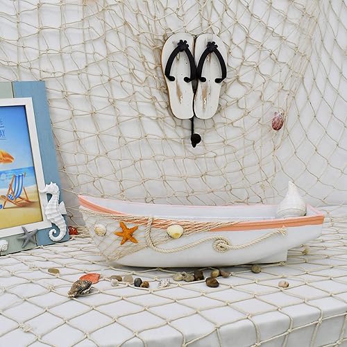 Miniatura 3 de Linfevisi Bandeja de madera para barco, decoración de mesa temática náutica, decoración de mesa de barco de madera para baño, sala de estar, adorno