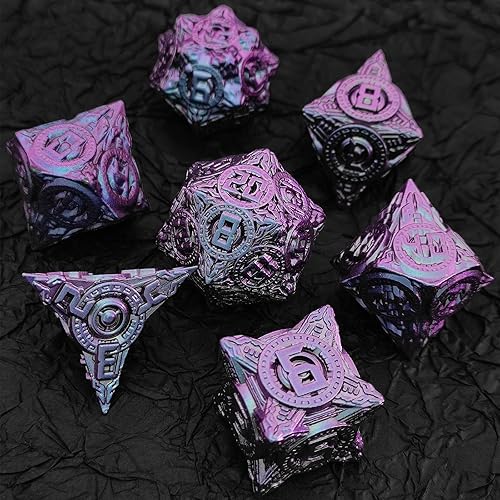 Miniatura 7 de AHDKEJG DND - Juego de dados de metal D&D Dungeons and Dragons, regalos D20 poliédricos RPG MTG, juegos de cartas de escritorio, accesorios de