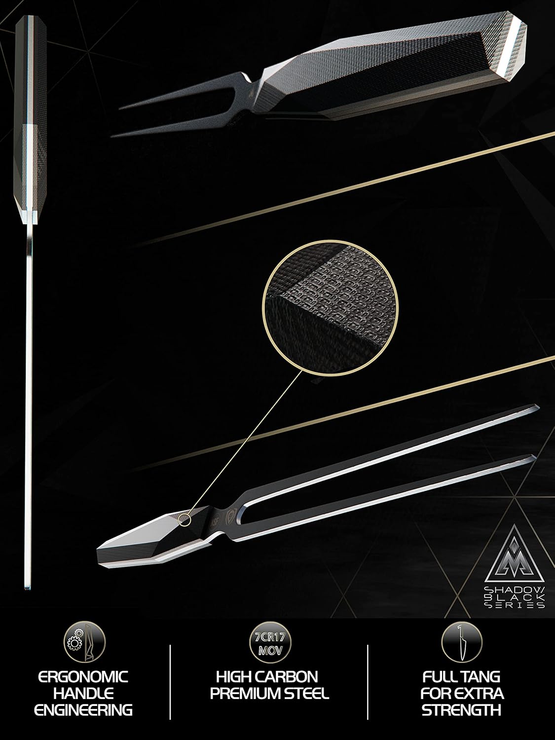 DALSTRONG Meat Fork - 8.5" - Shadow Black Series - Black Titanium Nitride Coated - High Carbon - 7CR17MOV-X Vacuum Treated Steel - NSF Certified: Home & Kitchen