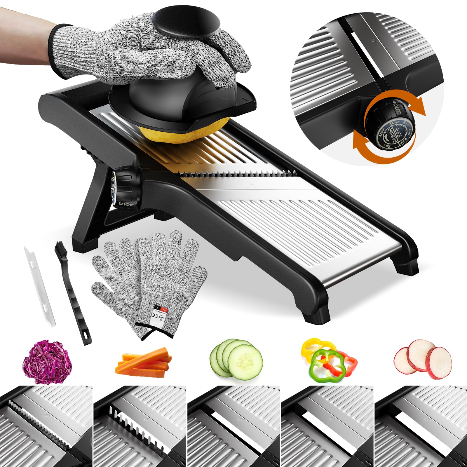 domucoly Adjustable Mandoline Slicer