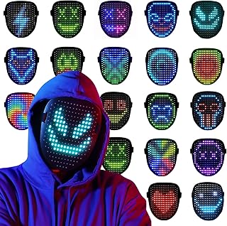 QAQ LED Mask Light Up Mask with Gesture Sensing, Cool Stuff Toys Gifts for Boys Girls, Cool Toys Gifts for Halloween Costumes Christmas Birthday Party