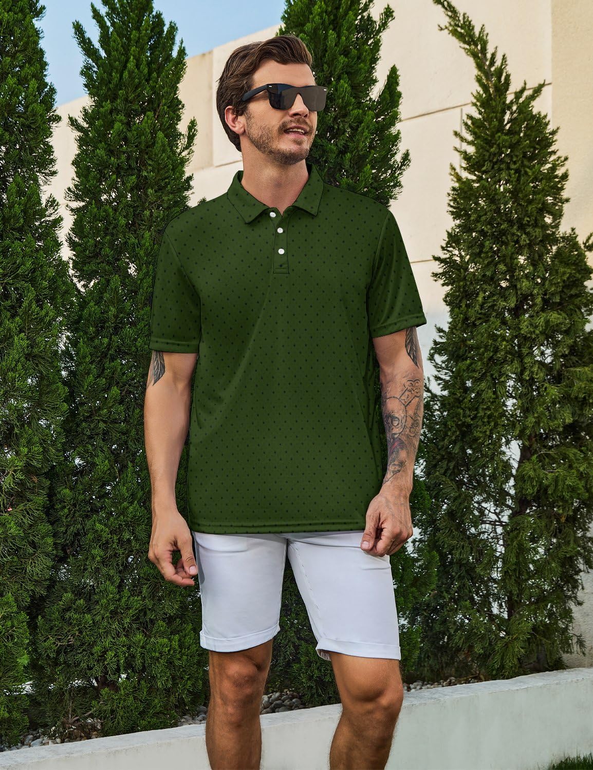 Golf Shirts for Men Funny Polo Short Sleeve Performance Moisture Wicking Quick Dry Mens Hawaiian Polo Shirt