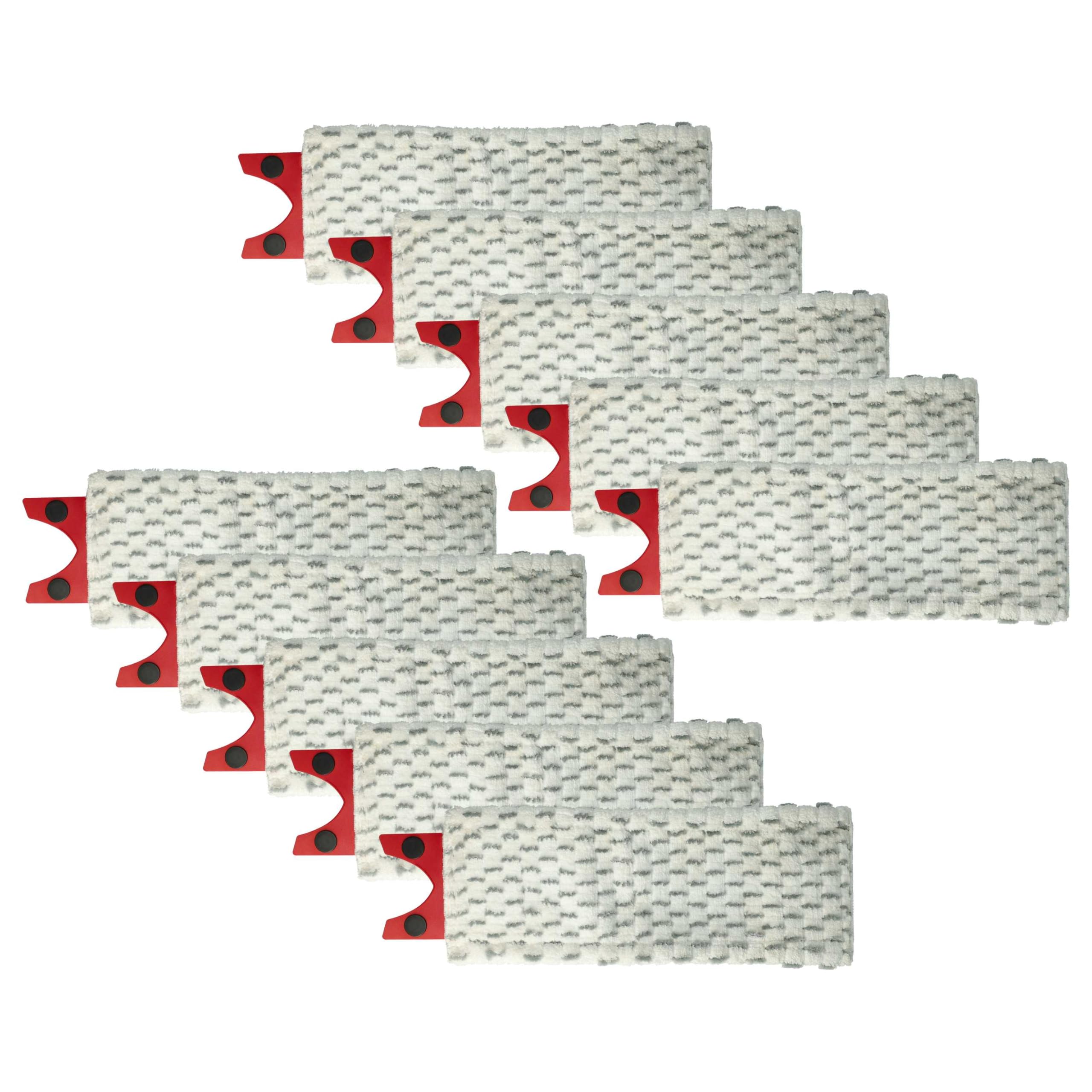 vhbw 10x Cabezal fregona Compatible con Vileda 1-2 Spray fregona - Repuesto, Microfibra, Gris/Blanco