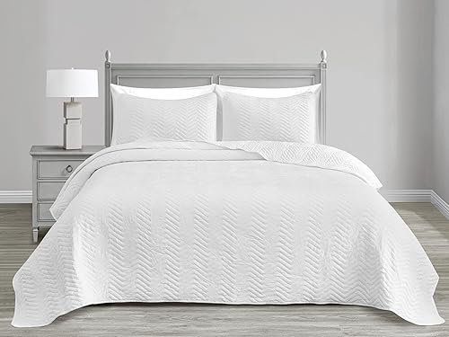 Miniatura 7 de Chezmoi Collection Weaver - Juego de edredón de 3 piezas, tamaño King, color gris, de microfibra suave aplastada, ligera, colcha reversible