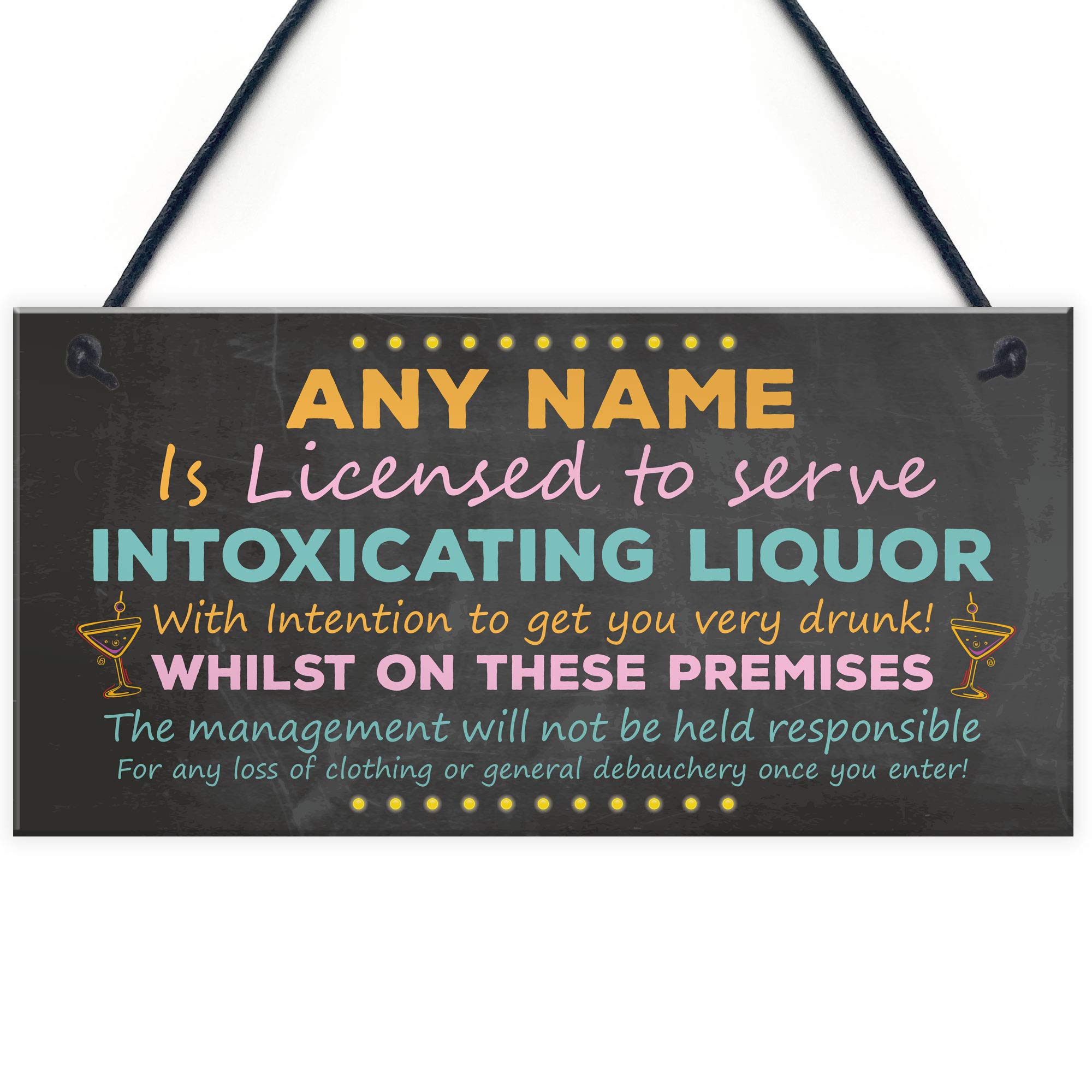 Red Ocean Personalised Pub Bar Shed Licensee Sign Man Cave Shed Sign BBQ Garden Party Gift