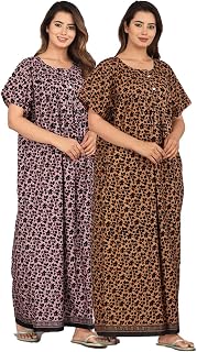 Monique Brand 100% Pure Cotton Nighty for Woman | Floral Gown for Women Night Wear | Cotton Nighty for Women Stylish Price In India