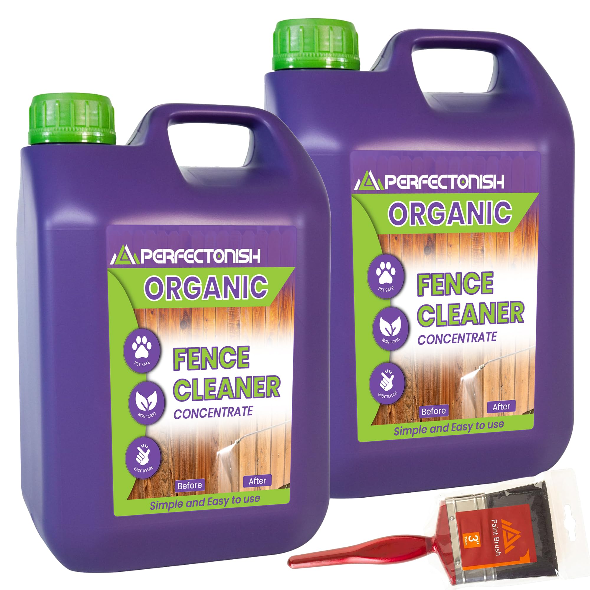 Algae Remover, Mould & Black Spot Patio Cleaner, Pet-Friendly Decking & Driveway Cleaner – 2.5L Covers 75sqm – Perfectonish Brush Included (2)
