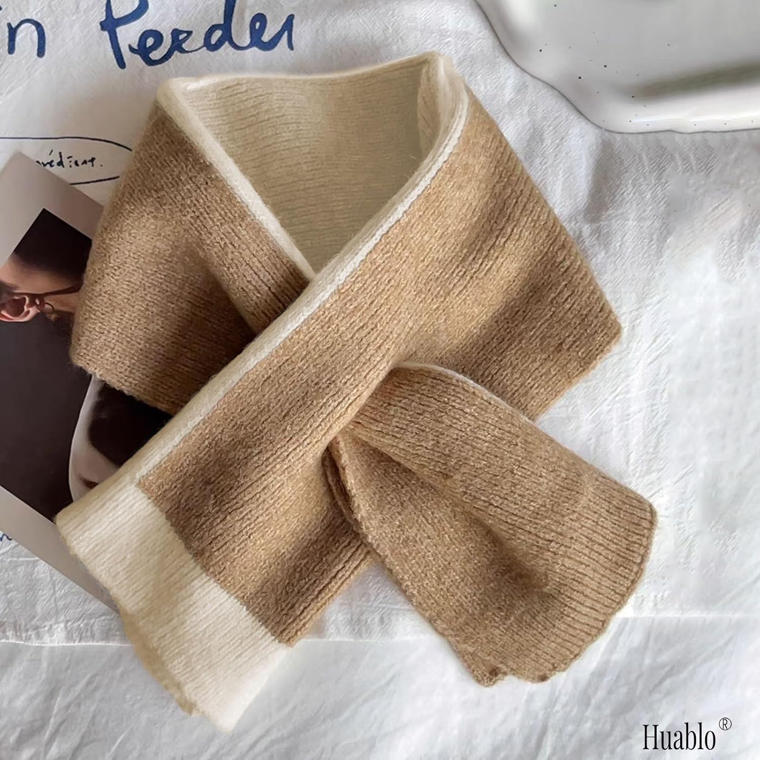 Unisex Double - Sided Winter Fall Knitted Pull - Through Scarf - Neck Warmer & Gaiter - Women's short scarves - Image 7