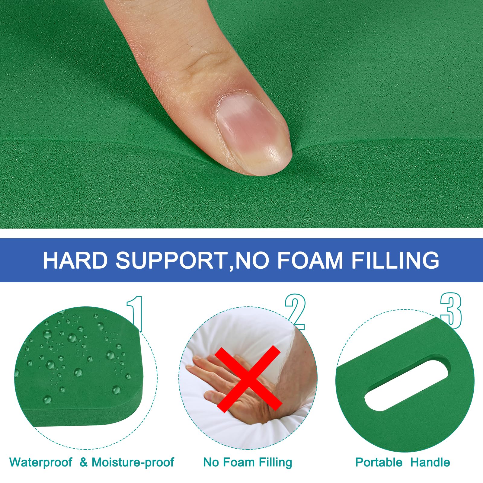 PATIKIL Foam Stadium Seat Cushion, 8 Pack Hard & Strong Portable Stadium Seat Pad for Bleacher Hard EVA Cushion Outdoor Seating for Spectating Sport Camping, Green