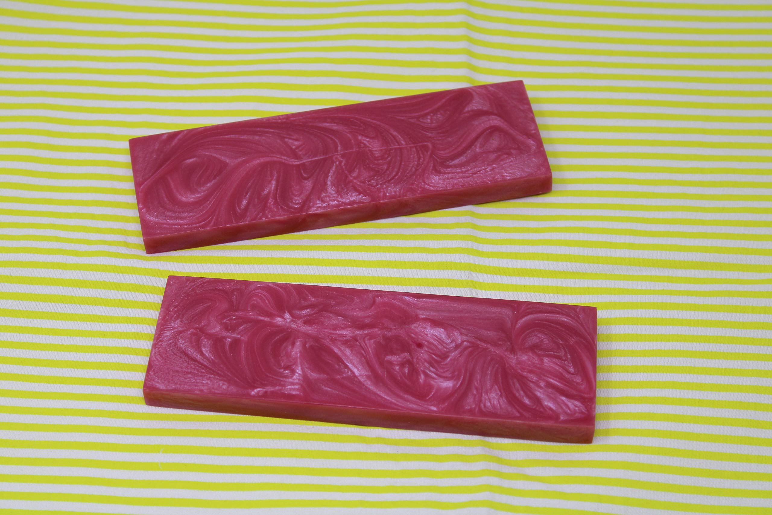 Buddha4all Resin Knife Scales Streaked Scales Fixed Blade Hunting Knife Pair Handles Material for Knifes (Rose)