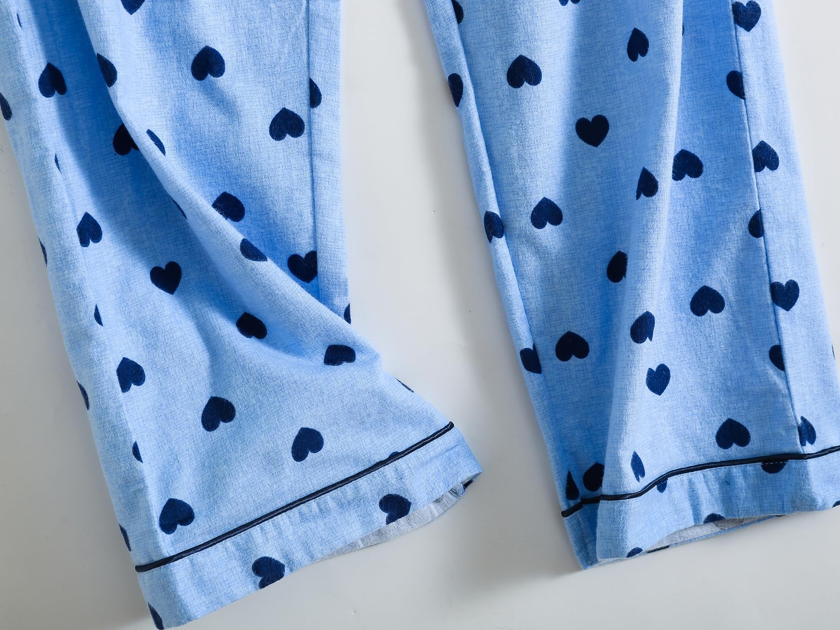 Damen-Pyjama-Set, Flanell-Baumwolle, langärmelig, Knopfleiste, Oberteil, Hose, warme Nachtwäsche, Größe S-XL