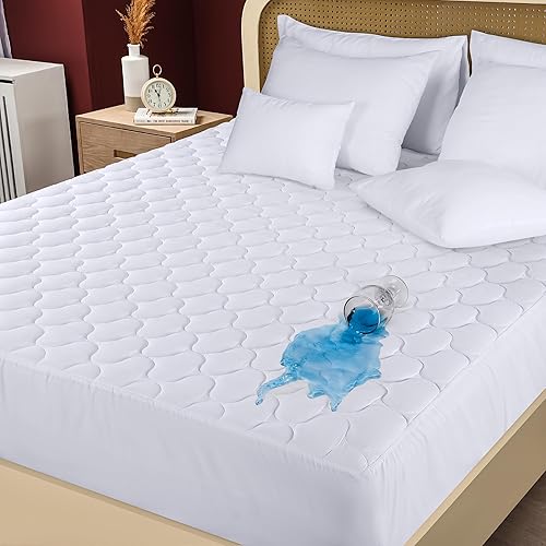Miniatura 1 de Utopia Bedding Protector de colchón acolchado impermeable tamaño King, protector de colchón que se estira hasta 16 pulgadas de profundidad, funda de