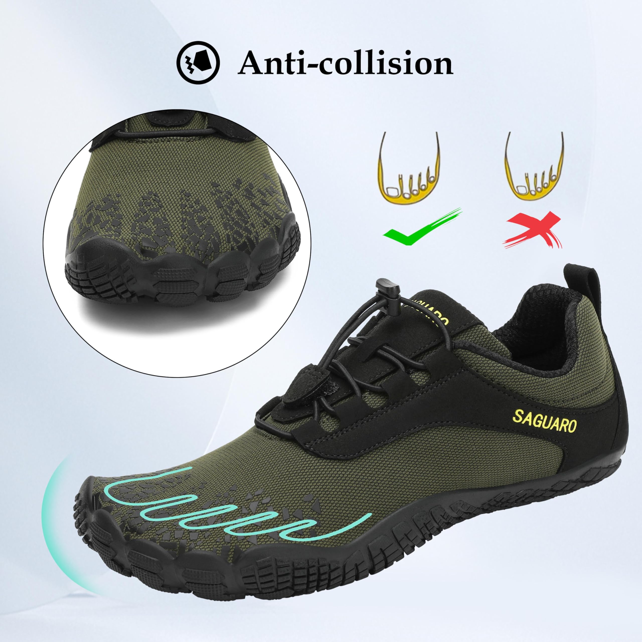 SAGUARO Scarpe Barefoot Minimaliste Uomo Scarpe da Trail Trekking Scarpette da Scoglio