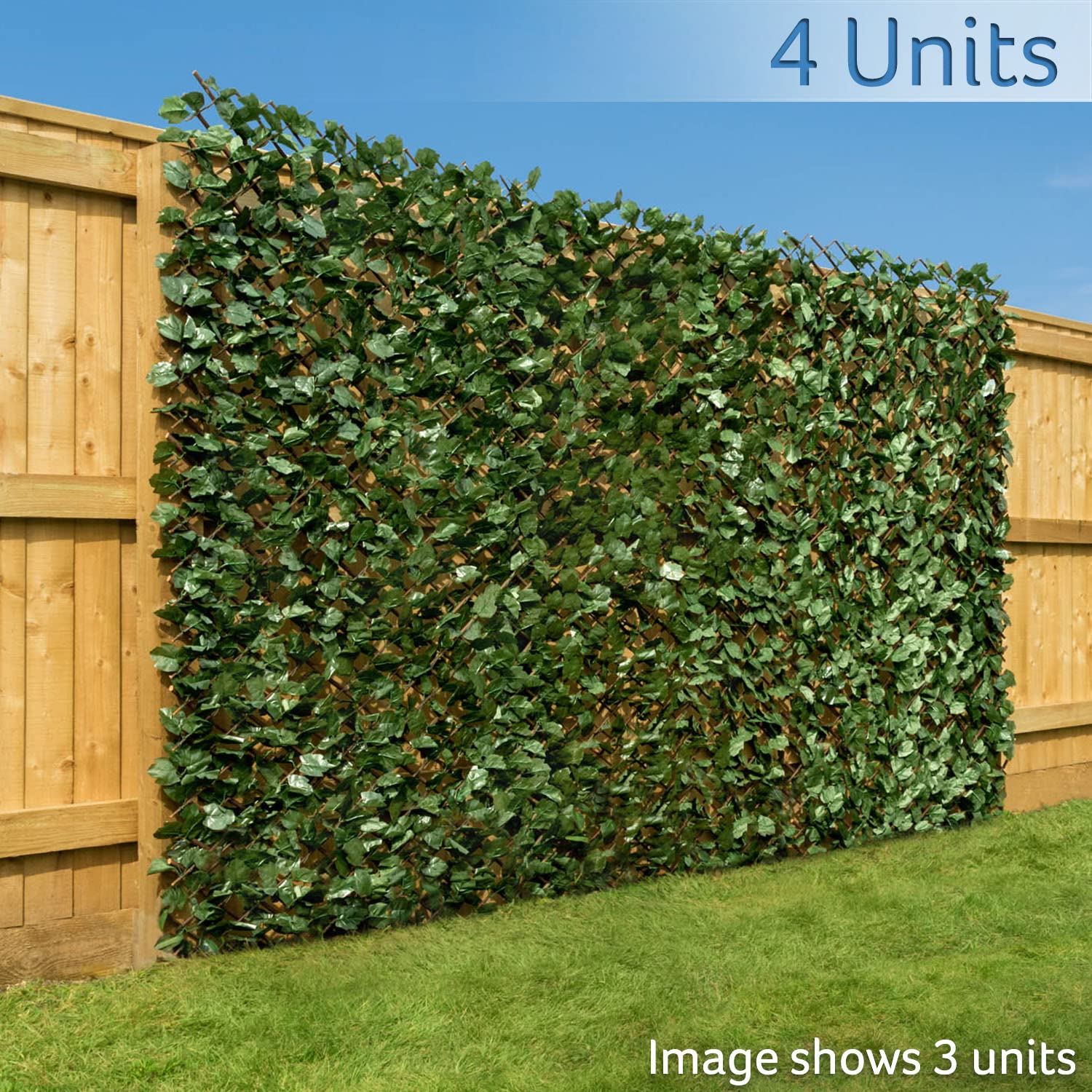 CHRISTOW Artificial Ivy Leaf Hedge Screening, Expanding Willow Trellis