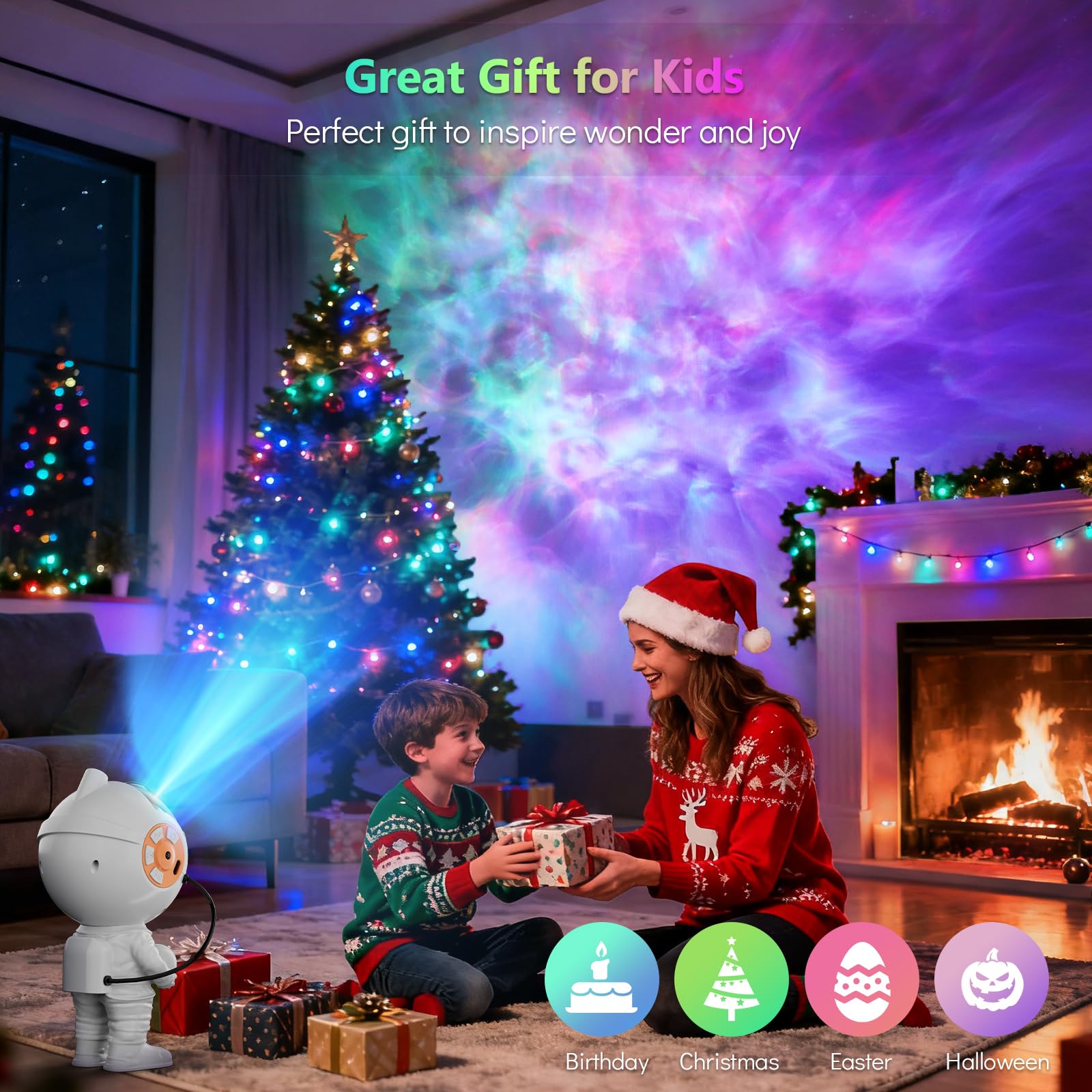 Rossetta Astronaut Galaxy Projector, Star Projector for Bedroom