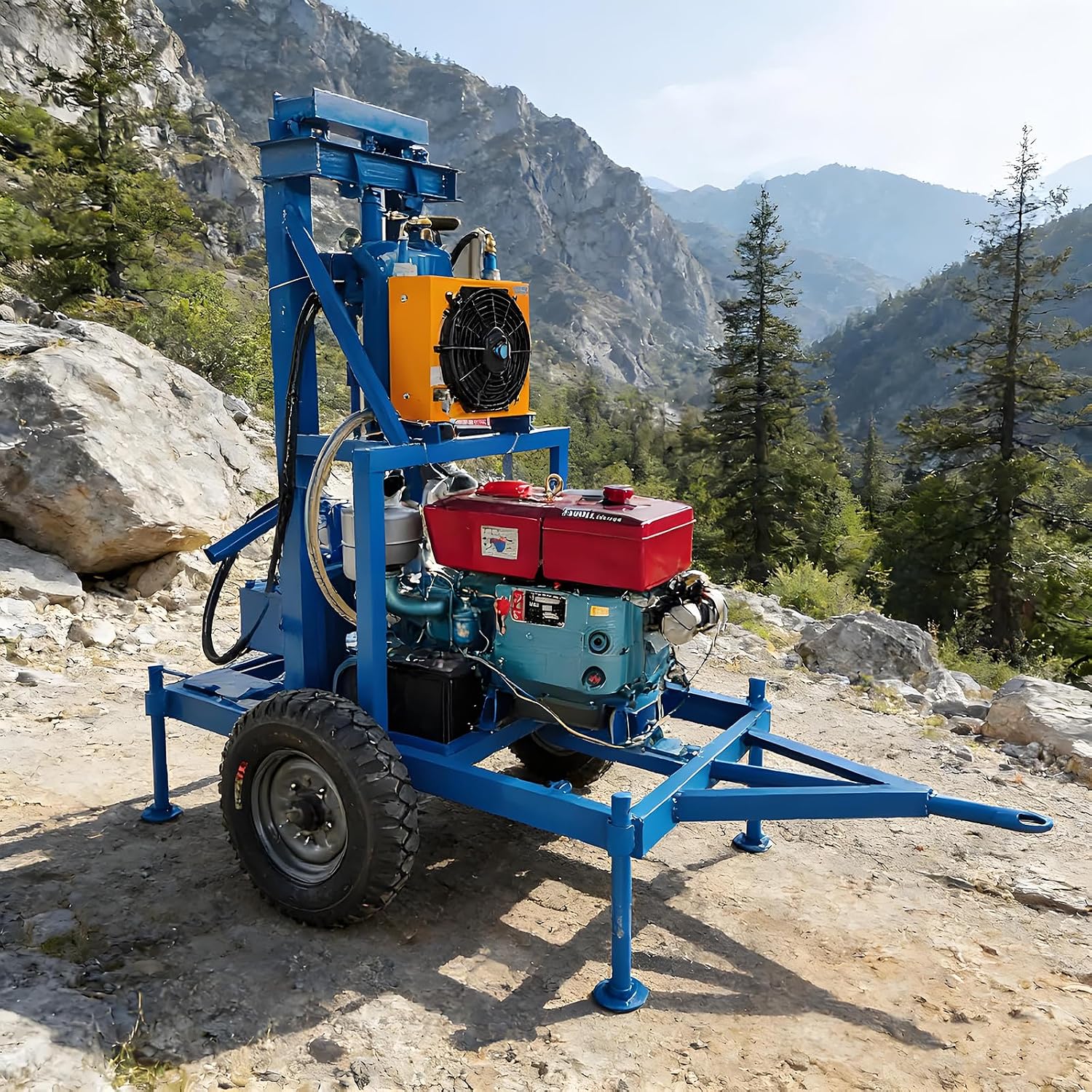 Mini Water Well Drilling Rig 150m Depth Borehole Driller 75–325mm Diameter Portable Drilling Machine for Residential Farm Irrigation Groundwater Well Drilling Equipment