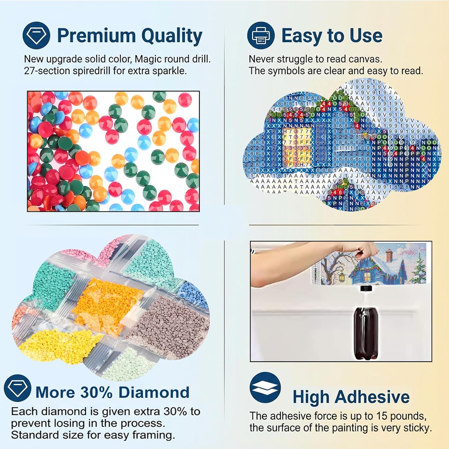 HvasJing Link Diamond Painting Kit for Adults, Snow House Diamond Art Kit image 5