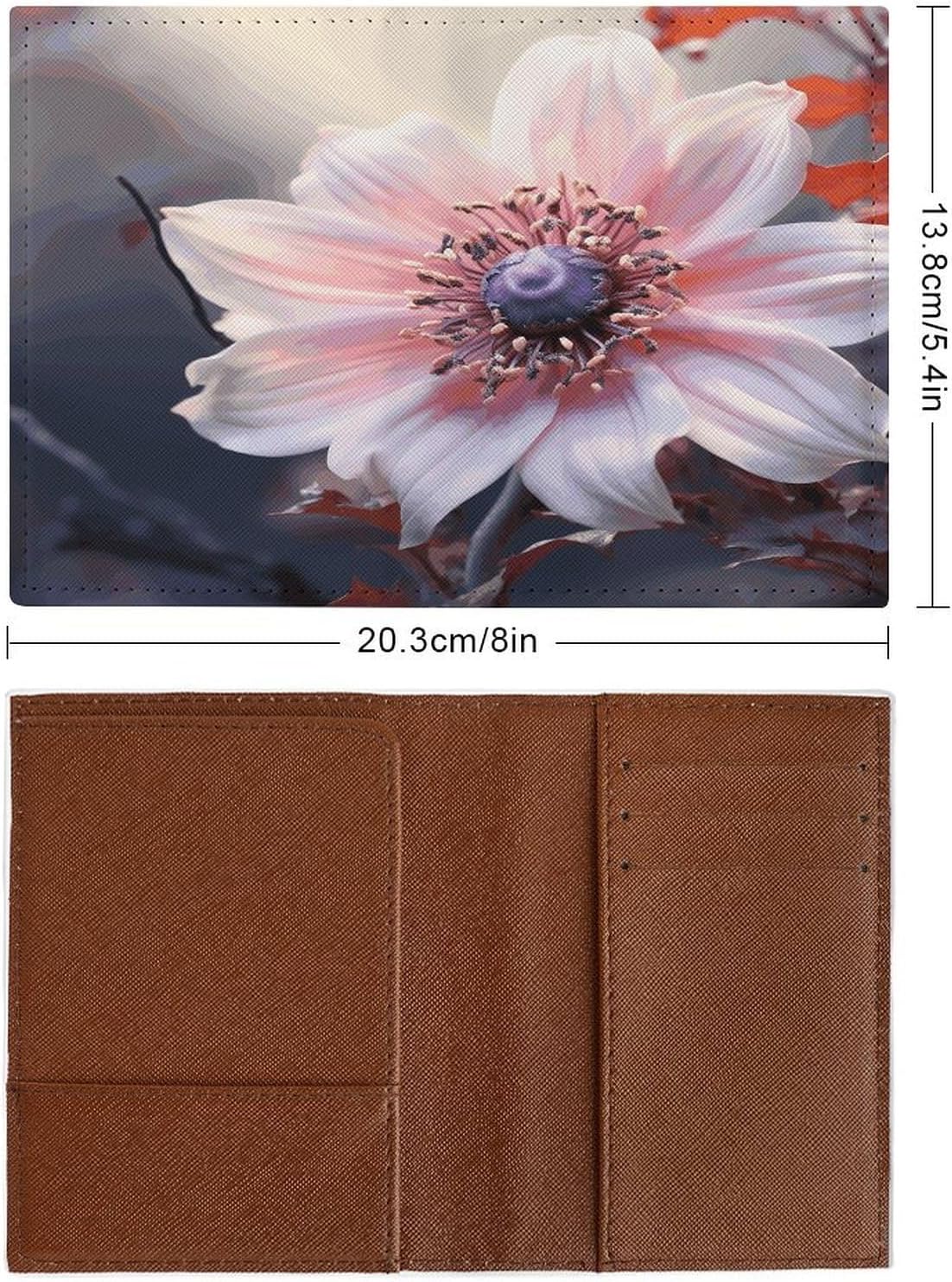 Flower Blossom Passport Holder Portable Passports Cover with Card Slot Passports Protector Passport Wallet