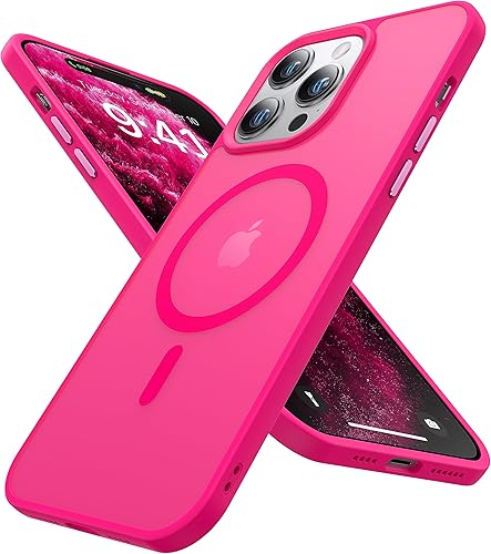 Funda magnética para iPhone 13 Pro Max compatible con MagSafe probada en caídas de grado militar de 10 pies Funda delgada translúcida mate para