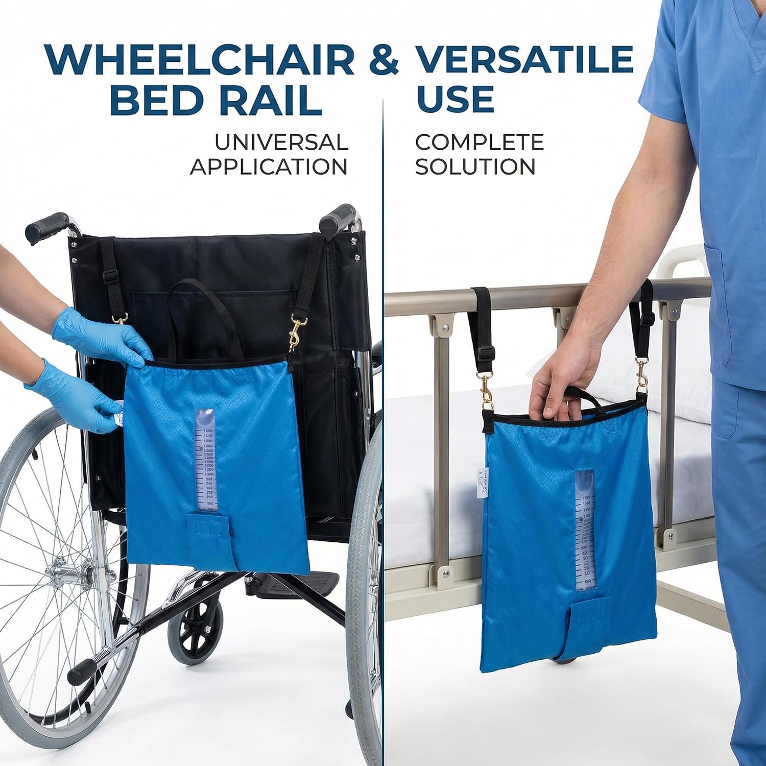 CathCover Urine Bag Holder for Wheelchair & Bed – Discreet Catheter Bag Cover with Clear Window, Leak-Proof Design, Portable & Durable for Travel, Home UseClear Window (Black, Large)