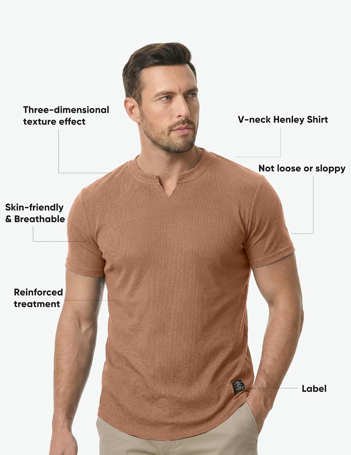 JMIERR Mens Muscle Fit V Neck T Shirt Short Sleeve Workout Tee image 4