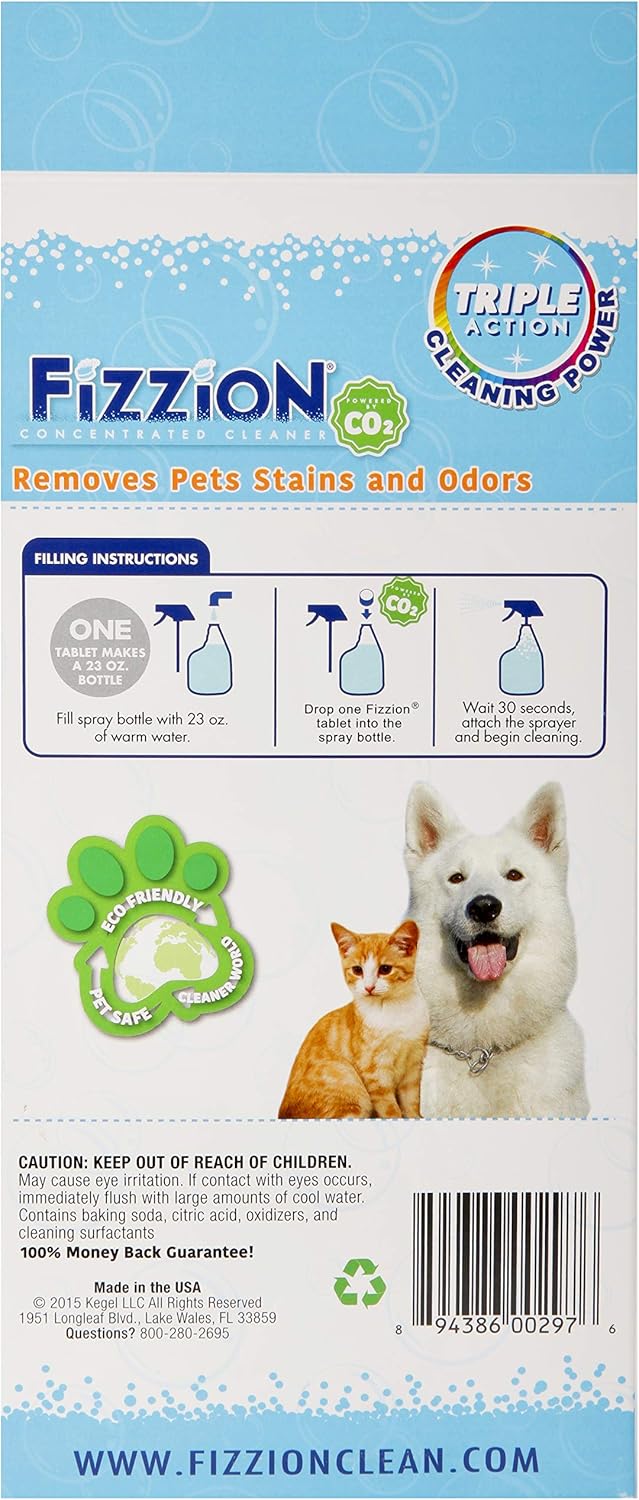 Fizzion Pet Stain & Odor Remover 23oz Empty Spray Bottle with 2 Refills (Makes 46oz) : Pet Odor And Stain Removers : Pet Supplies