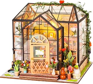 DIY Miniatur Haus, Blumenladen Handwerk Puppenhaus Kit Modell Puppenhaus Bastelset Geburtstag Geschenke für Erwachsene Frauen Mädchen Jennys Blumenhaus