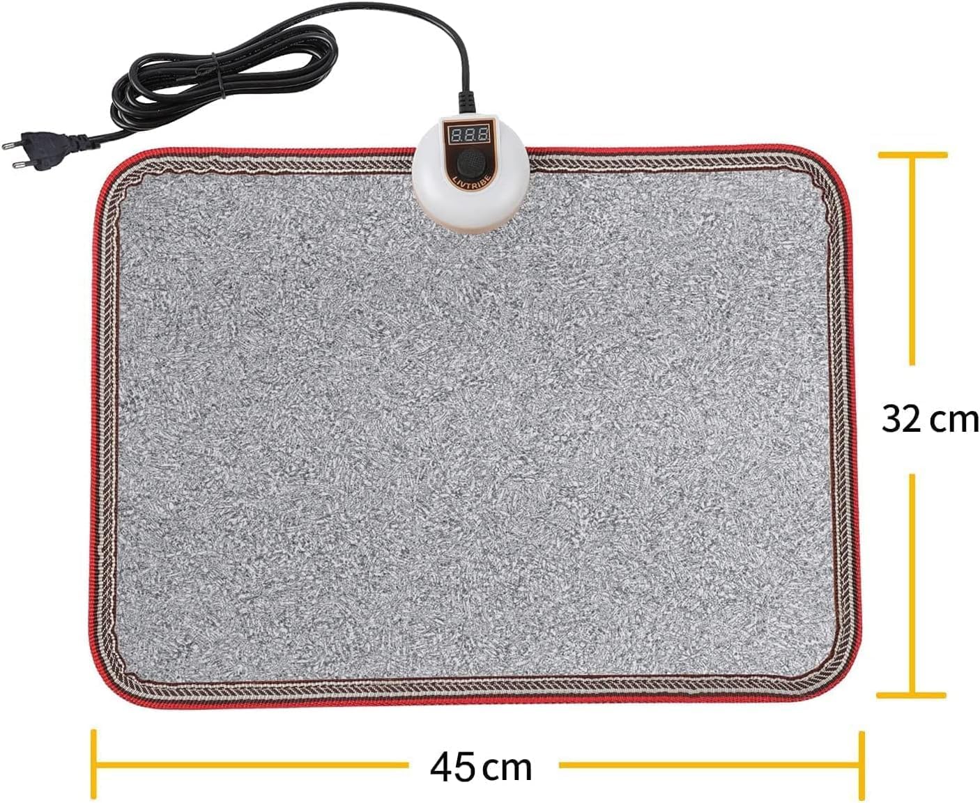 AC 110V Heated Floor Mat for Foot, Gray Carbon Crystal Heating Pad, Electric Heated Foot Warmers for Office, Home - Image 6