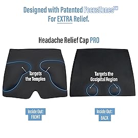 TheraICE Migraine Relief Cap PRO, Headache Relief Cap, Ice Face Mask, Cold Compress Head Wrap for Tension Headache Relief, Stress & Hangover, FocusZone Technology Provides Extra Cooling & Pressure