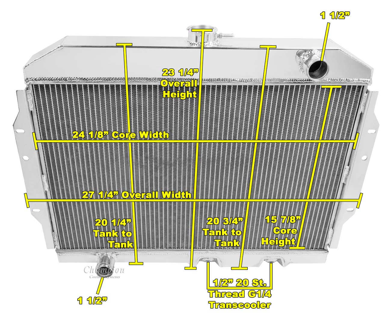 3 Row All Aluminum Radiator for Multiple AMC Models, CC407