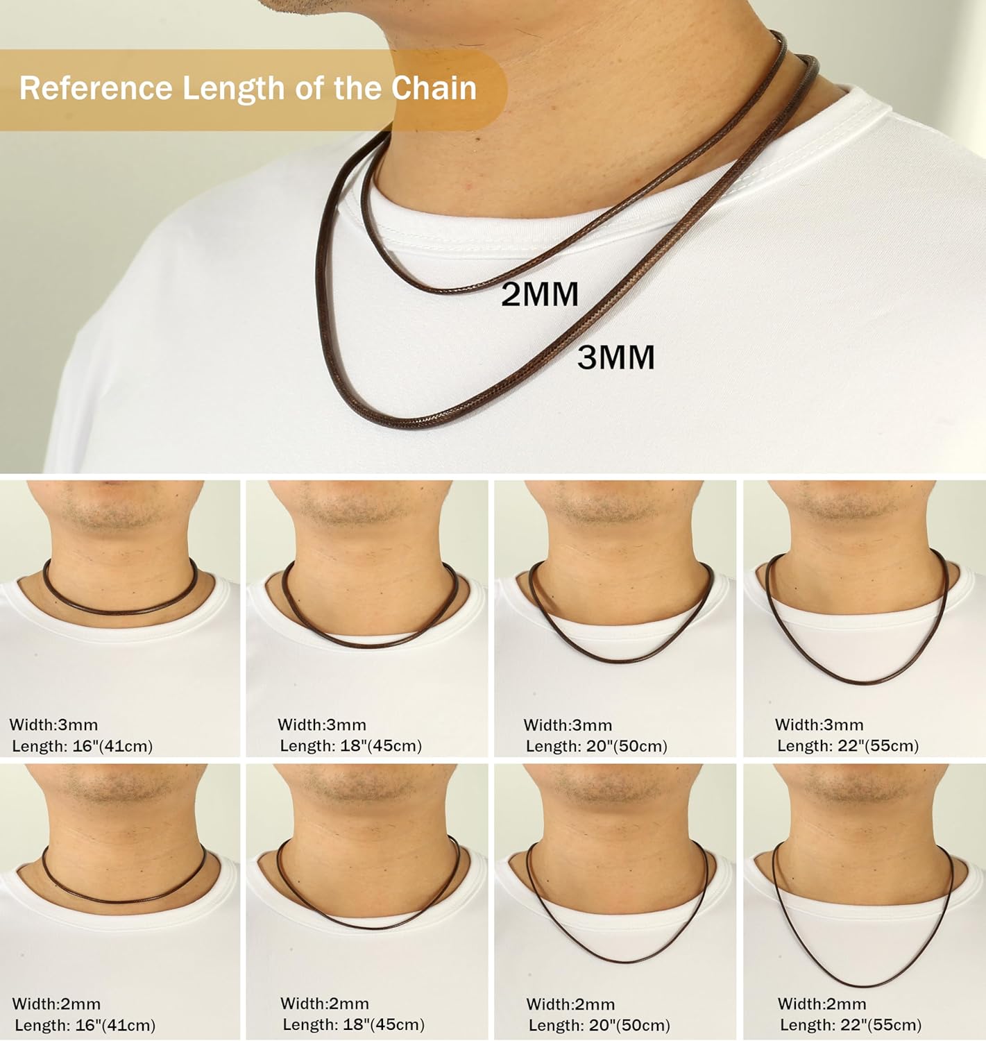 Black Brown Braided Leather 2MM/3MM Necklace Cord for Men Women with Stainless Steel Clasp, Waterproof Woven Wax Rope Chain for Pendant with Delicate Gift (16 18 20 22 inches) - Image 7