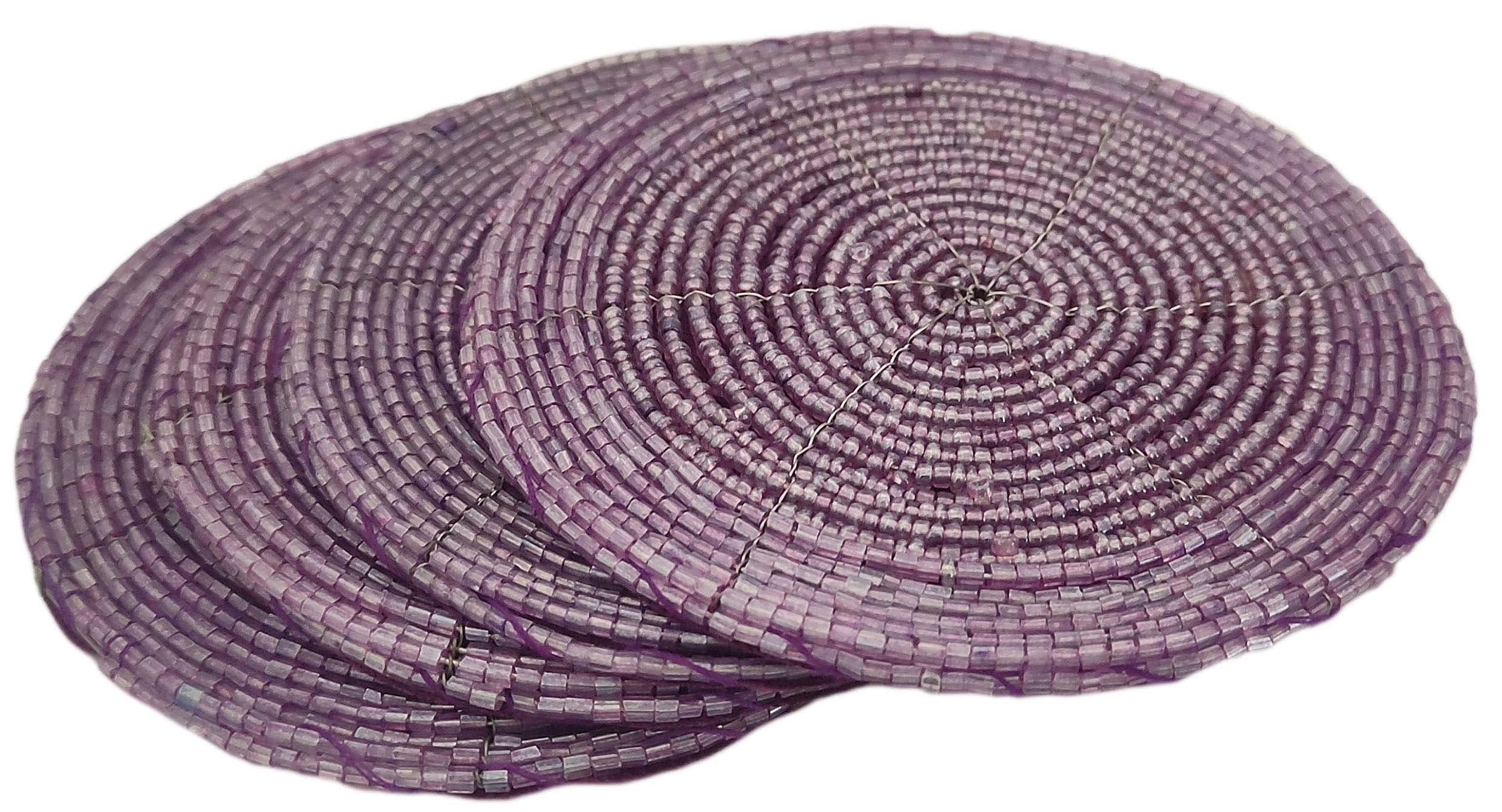 Sharvgun Purple Beaded Coaster Set Set Of 4 Home Kitchen Décor Drink Coaster Housewarming Gift