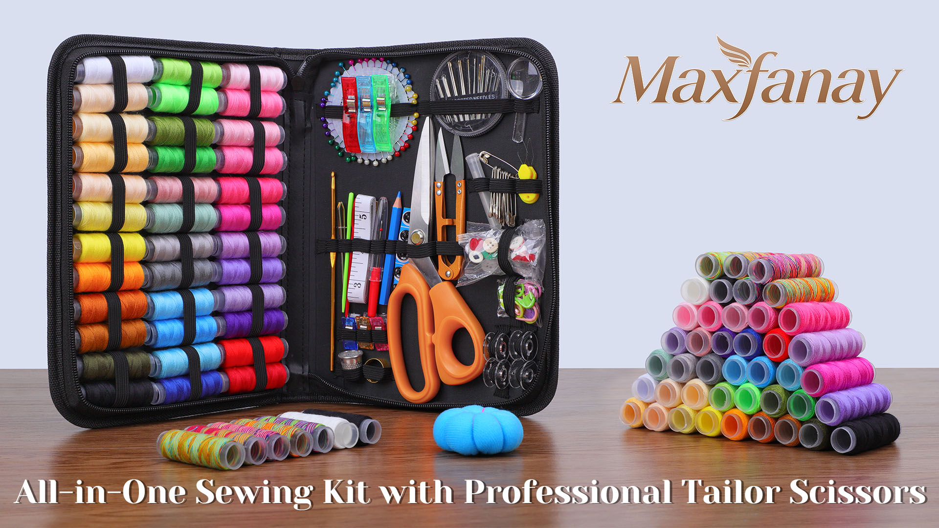 Sewing Kit for Adults,Maxfanay Needle and Thread Kit for Sewing