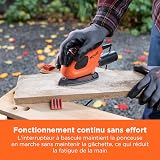 BLACK+DECKER 55W, Ponceuse de détail Mouse - Sac de rangement avec 10 accessoires - BEW230BCA-QS - 6