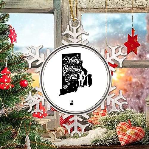 Miniatura 15 de South Dakota Xmas Tree Ornaments American State USA States Metal Snowflake Christmas Tree Hanging Ornament Merry Christmas Y’All Christmas South